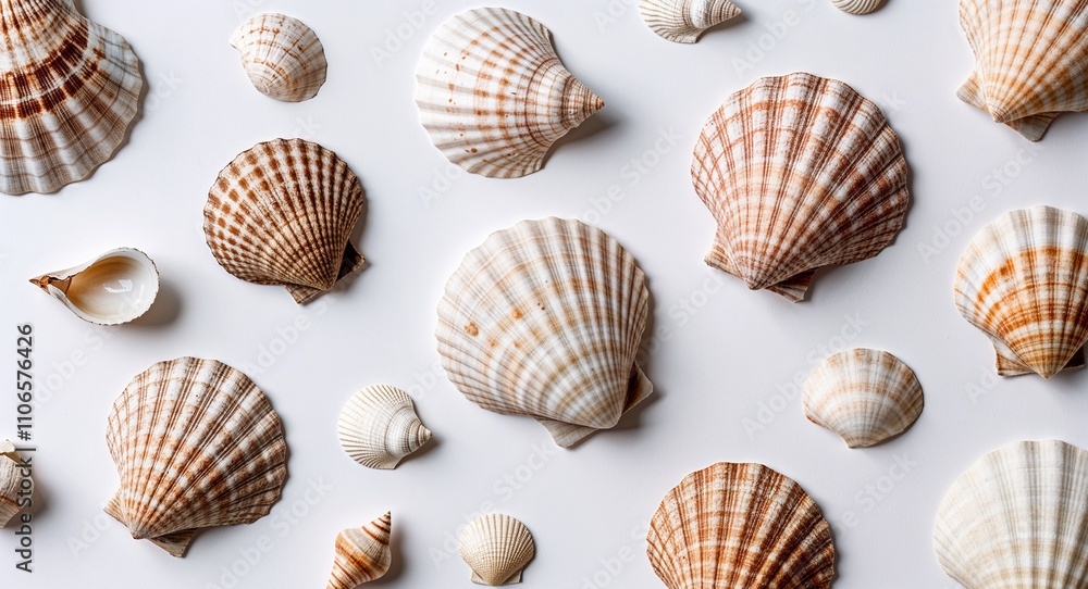 Seashell on White background design Seashell on White background design