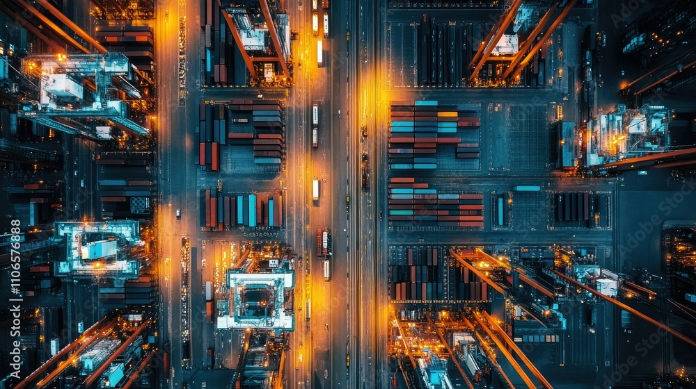 A panoramic shot of the busy container terminal in Singapore, with cranes and containers, emphasizing global trade and shipping logistics A panoramic shot of the busy container terminal in Singapore, with cranes and containers, emphasizing global trade and shipping logistics