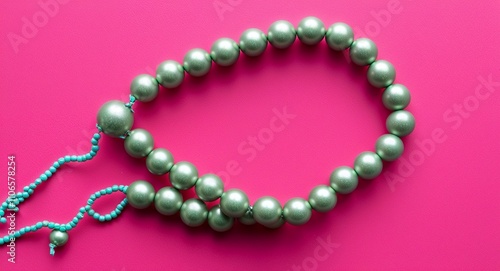 String of Beads on Pink background design