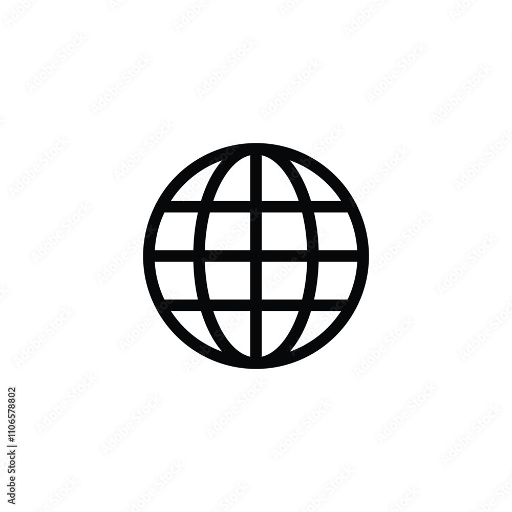 Globe Icon vector, Go to web symbol icon vector Globe Icon vector, Go to web symbol icon vector