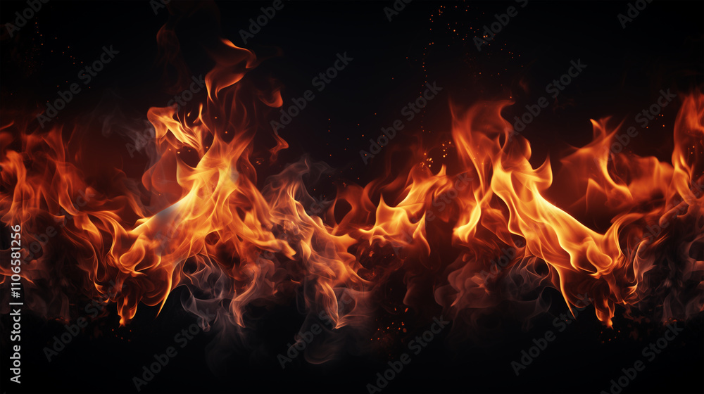 Fiery Flames and Embers Background Fiery Flames and Embers Background