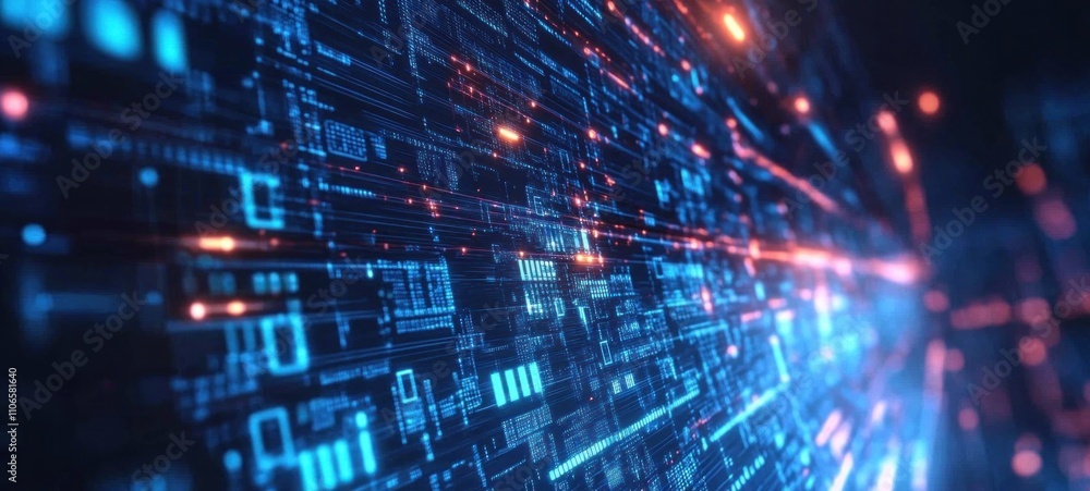 Digital Data Stream: Abstract Visualization of Cyberspace Digital Data Stream: Abstract Visualization of Cyberspace