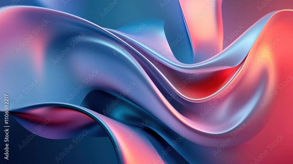 Naklejka premium Abstract Blue And Pink Swirling Fluid Design