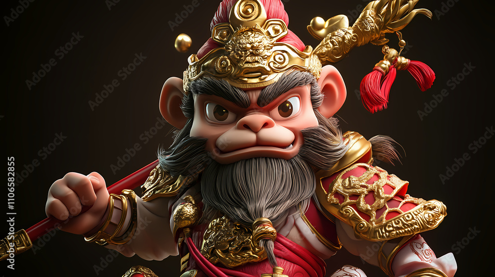 3d illustration of the chinese mythological character sun wukong, journey to the west. Mythic. Illustration 3d illustration of the chinese mythological character sun wukong, journey to the west. Mythic. Illustration