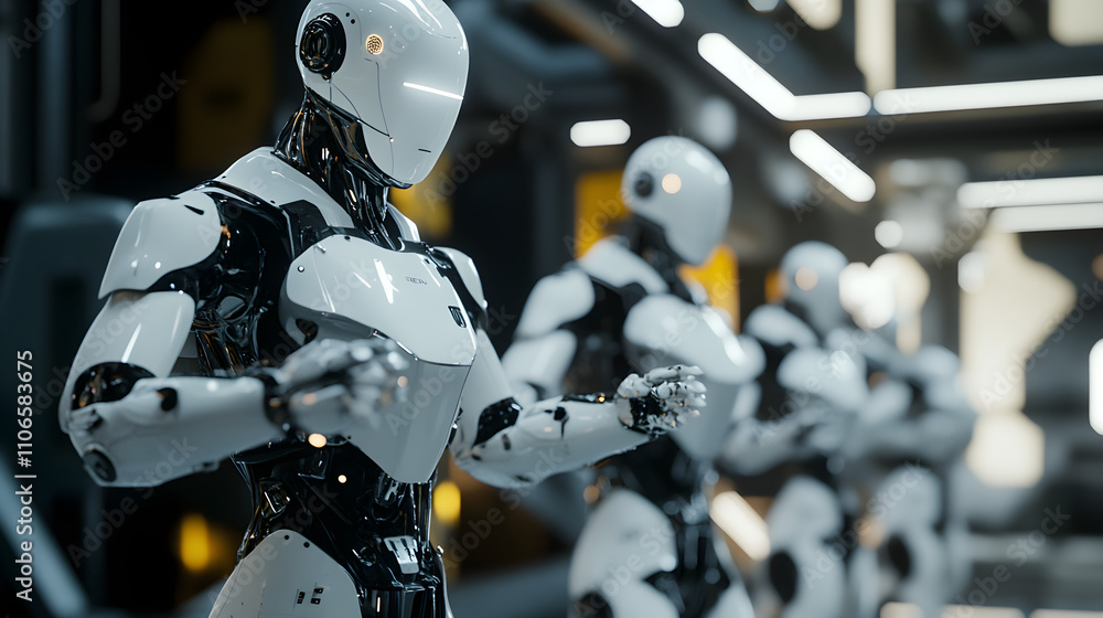 Fototapeta premium Advanced Robotics in Industrial Automation: Precision and Efficiency in Mass Production