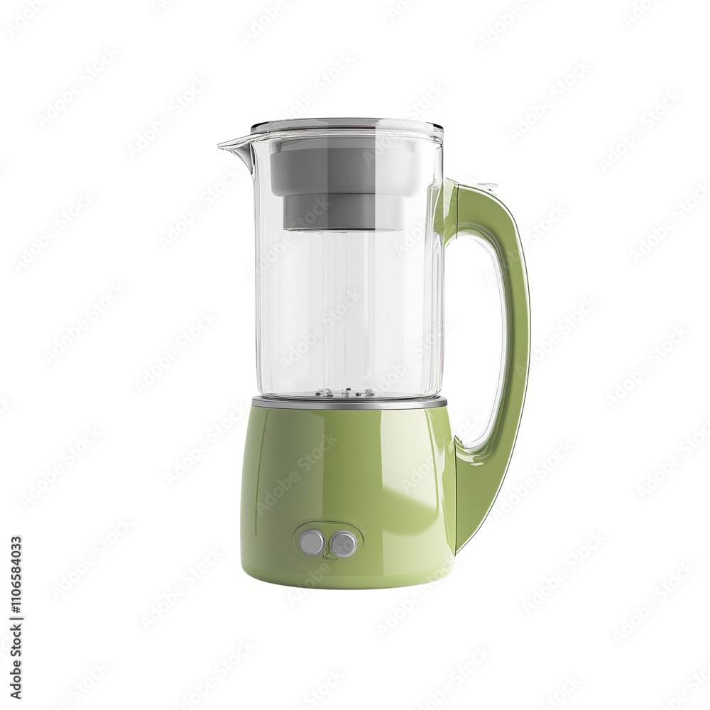 Stylish Green Glass and Metal Electric Milk Frother or Blender Stylish Green Glass and Metal Electric Milk Frother or Blender