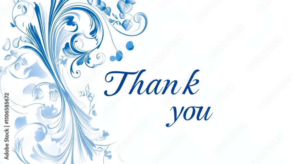 Corporate Thank You Card with Polished Blue and White Design Corporate Thank You Card with Polished Blue and White Design