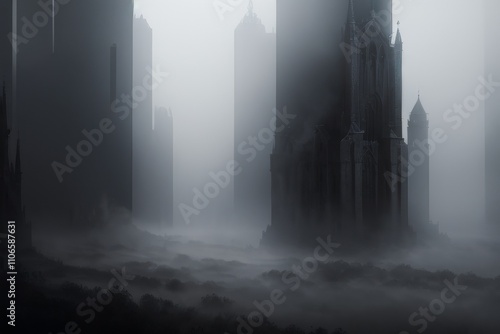 Painted - Foggy Environment Landscape - Nature