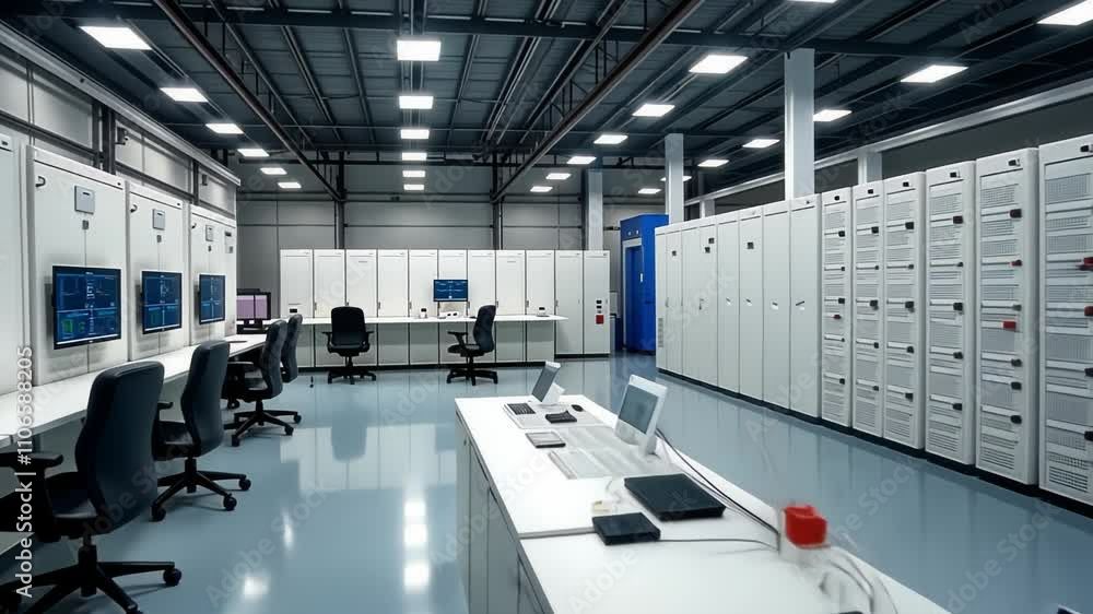 Modern industrial control panels in a high-tech facility. Electrical Panel. Industrial Automation. Modern industrial control panels in a high-tech facility. Electrical Panel. Industrial Automation.