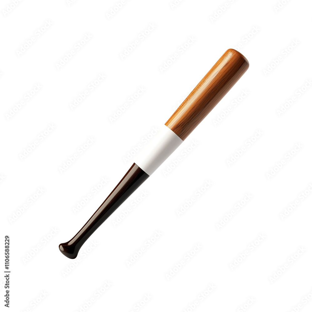 Stylish Tri-Color Wooden Baseball Bat on White Background Stylish Tri-Color Wooden Baseball Bat on White Background