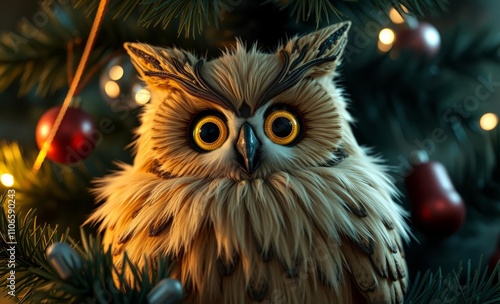 owl christmas Beautiful majestic antique toy christmas tree  animal, decoration, season, bird photo