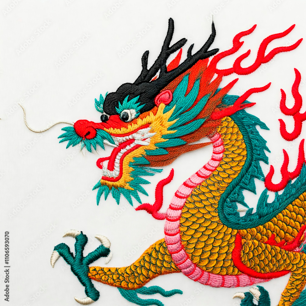 Chinese dragon stitching Chinese dragon stitching
