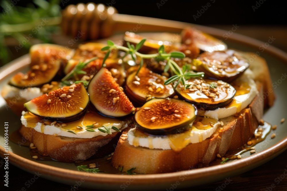 Honey Drizzled Fig and Goat Cheese Crostini with Almonds Honey Drizzled Fig and Goat Cheese Crostini with Almonds