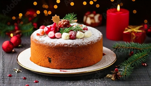 Wallpaper Mural クリスマスケーキのイメージ ケーキ AI生成素材 Torontodigital.ca