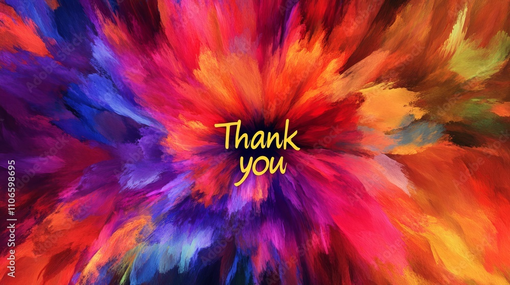 Obraz premium Teacher Appreciation Celebration: Vibrant Abstract Digital Artwork with Thank You Messages