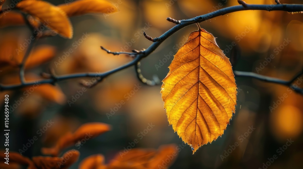 Single leaf in fall tree Single leaf in fall tree
