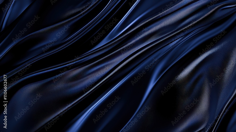 Obraz premium Deep Blue Silk Draped in Elegant Waves