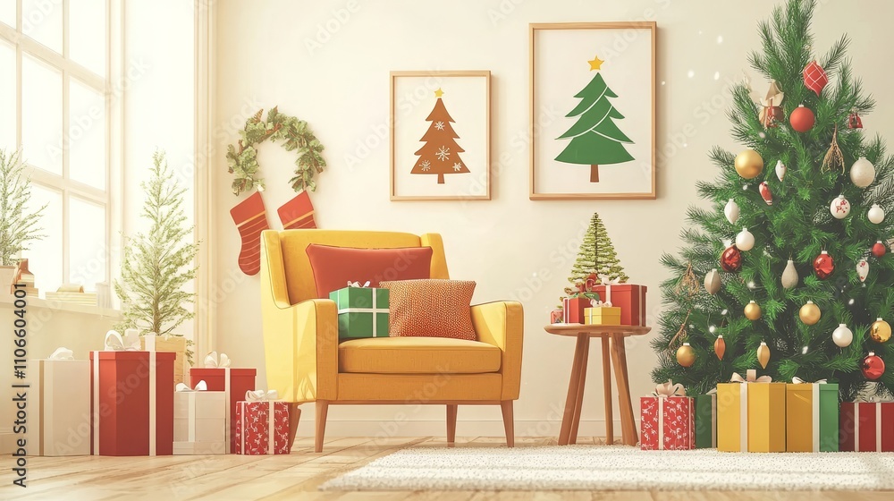Festive living room decor cozy home interior design holiday atmosphere warm lighting christmas celebration Festive living room decor cozy home interior design holiday atmosphere warm lighting christmas celebration