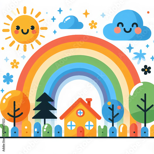 landscape with rainbow