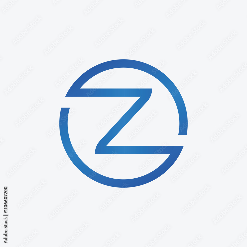 Minimalist Modern Letter Z in Circle Logo Design Minimalist Modern Letter Z in Circle Logo Design