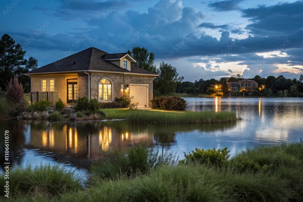 Obraz premium reflection of the house in the water
