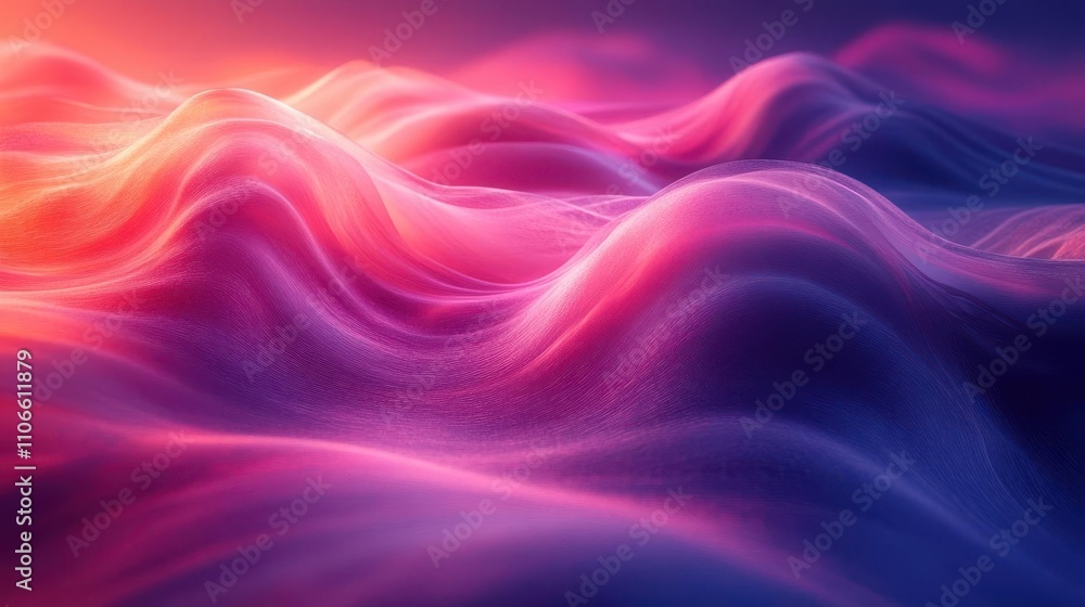 custom made wallpaper toronto digitalA vibrant, abstract landscape of smooth, wavy forms in hues of pink and purple, creating a dreamy, ethereal atmosphere.