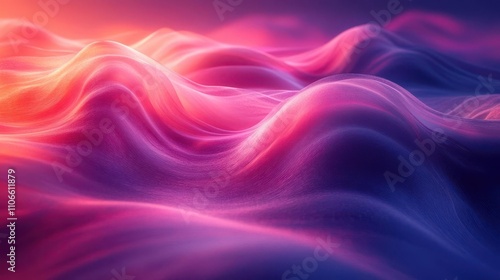 Wallpaper Mural A vibrant, abstract landscape of smooth, wavy forms in hues of pink and purple, creating a dreamy, ethereal atmosphere. Torontodigital.ca