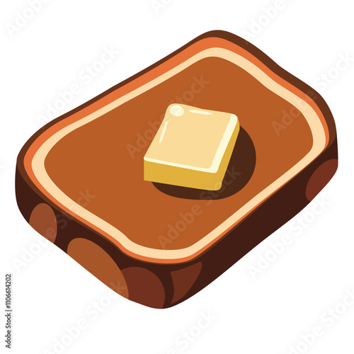 Fried bread with piece of butter