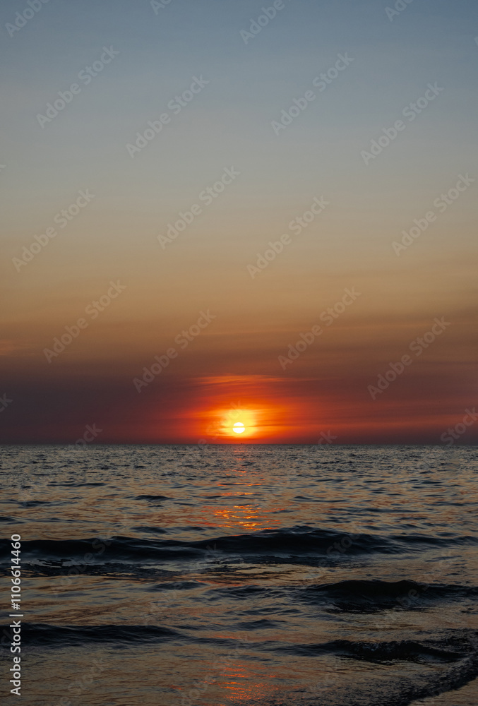Sunset sea vertical view landscape horizon beautiful summer season shore nobody wind soft wave cool holiday look calm big sunset sky twilight evening day time nature tropical coast ocean water travel Sunset sea vertical view landscape horizon beautiful summer season shore nobody wind soft wave cool holiday look calm big sunset sky twilight evening day time nature tropical coast ocean water travel