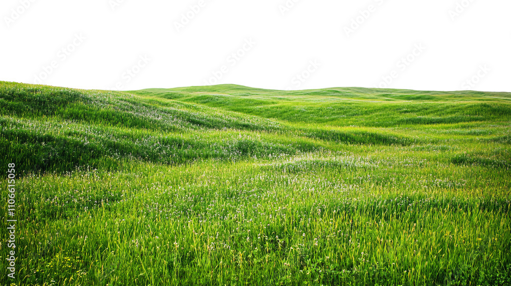 pasture hill Lush green hills under a bright summer sky on white and transparent background. pasture hill Lush green hills under a bright summer sky on white and transparent background.