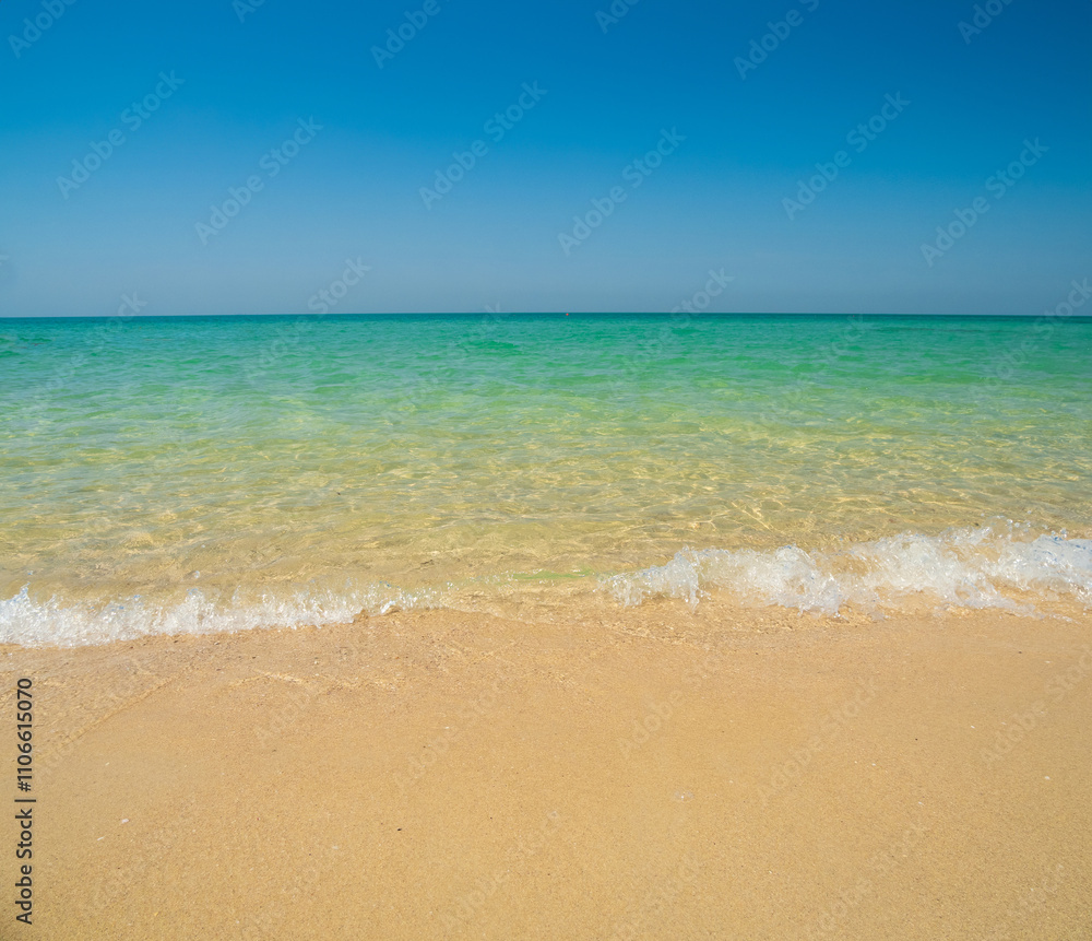 Horizon photogrphy beautiful landscape summer season panorama view tropical sea beach white sand clean blue sky background calm nature ocean wave water travel holiday at samae san island sun day time. Horizon photogrphy beautiful landscape summer season panorama view tropical sea beach white sand clean blue sky background calm nature ocean wave water travel holiday at samae san island sun day time.