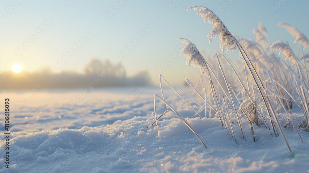 Obraz premium reeds in the snow