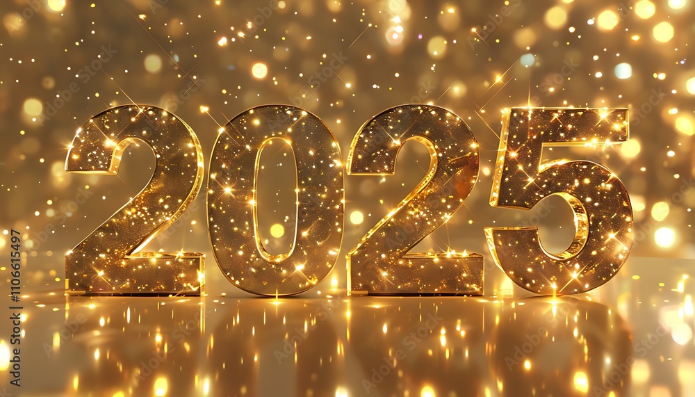 golden shimmering numbers 2025 with sparkling lights golden shimmering numbers 2025 with sparkling lights
