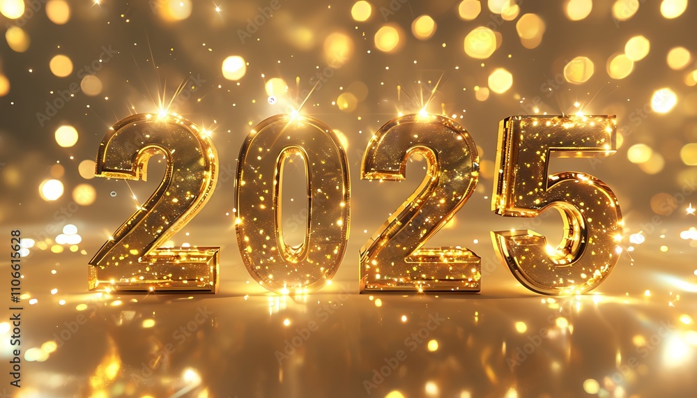 golden shimmering numbers 2025 with sparkling lights golden shimmering numbers 2025 with sparkling lights