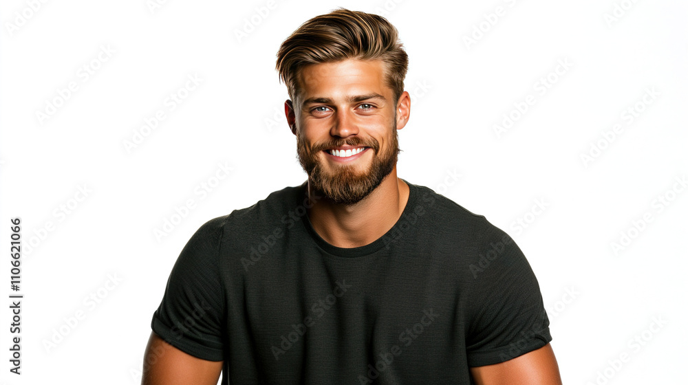 portrait of a brunette caucasian man model with trendy hairstyle portrait of a brunette caucasian man model with trendy hairstyle