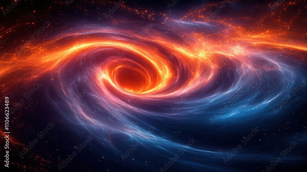 A vibrant swirl of orange and blue cosmic colors, depicting a galaxy or nebula in deep space, creating a mesmerizing view of the universe's beauty. A vibrant swirl of orange and blue cosmic colors, depicting a galaxy or nebula in deep space, creating a mesmerizing view of the universe's beauty.
