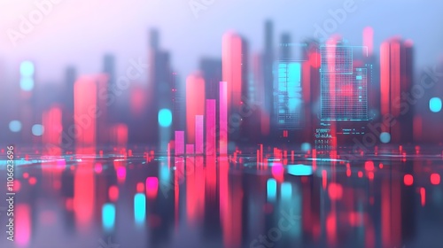 Futuristic Cityscape Data Visualization