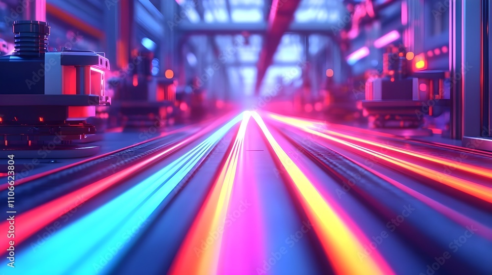 Futuristic Factory Production Line Futuristic Factory Production Line