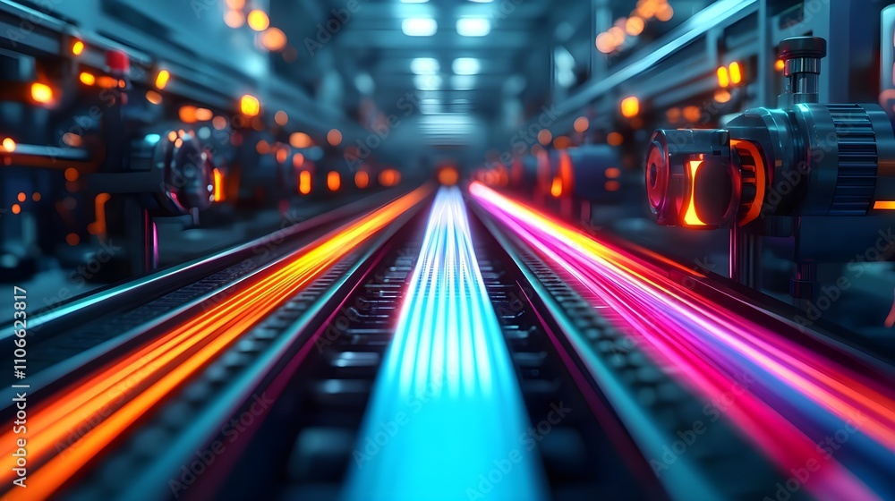 Futuristic Factory Production Line Futuristic Factory Production Line