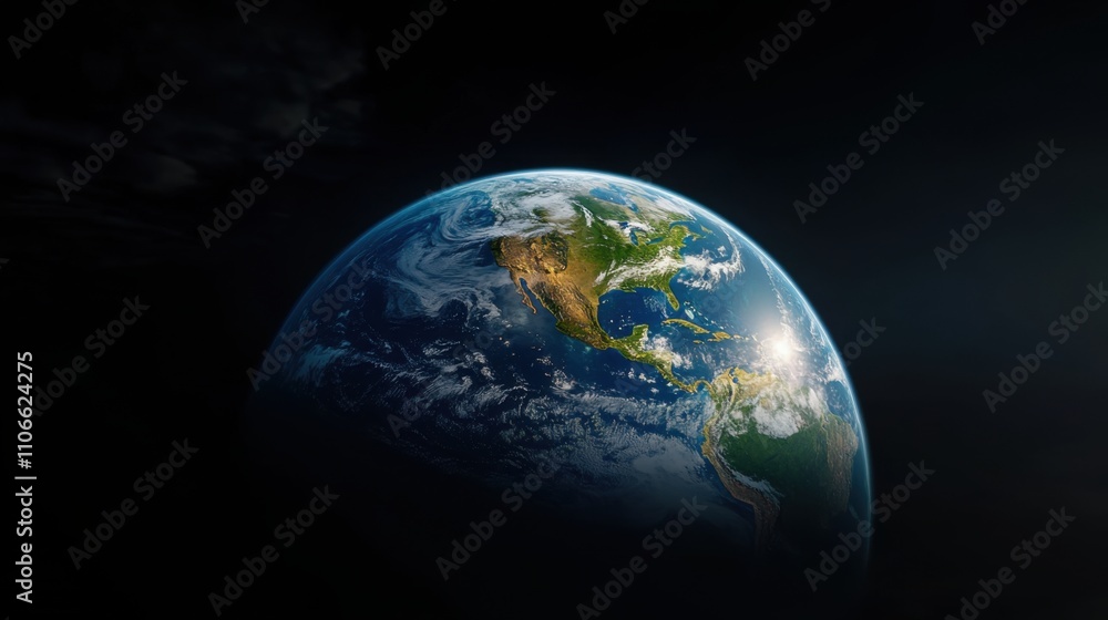 Fototapeta premium Earth from Space Highlighting Climate Change Issues