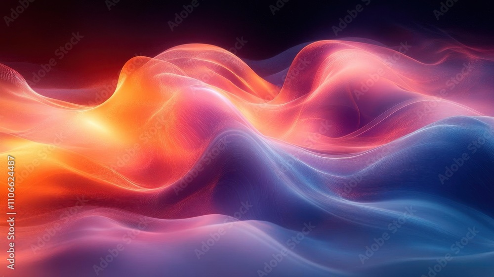custom made wallpaper toronto digitalA vibrant abstract representation of flowing waves, showcasing a blend of warm and cool colors in a harmonious, fluid composition.