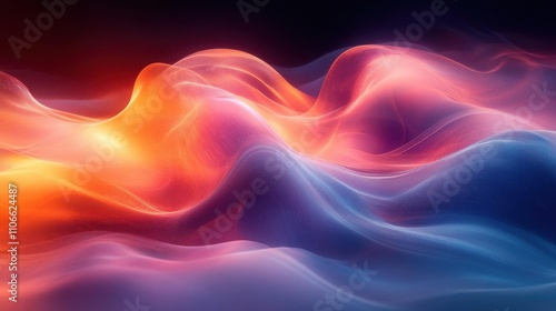 Wallpaper Mural A vibrant abstract representation of flowing waves, showcasing a blend of warm and cool colors in a harmonious, fluid composition. Torontodigital.ca