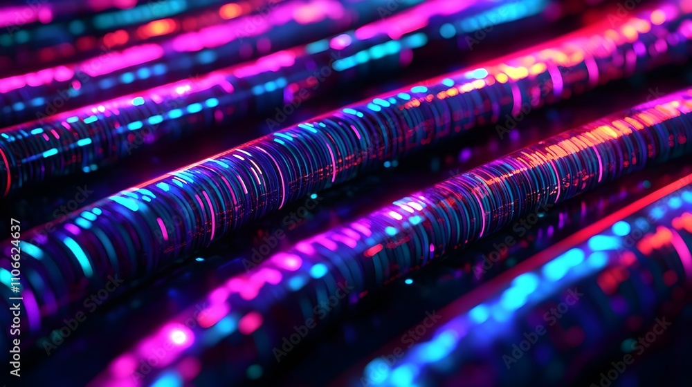Neon Data Stream Abstract Background Neon Data Stream Abstract Background