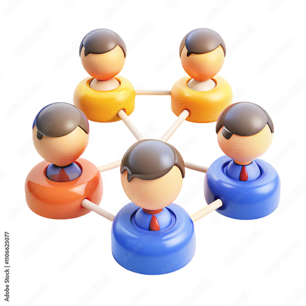 Obraz premium Networking at an Event 3d cartoon style illustration 