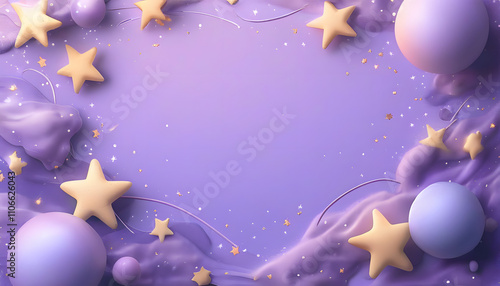 Purple and Gold Stars Background