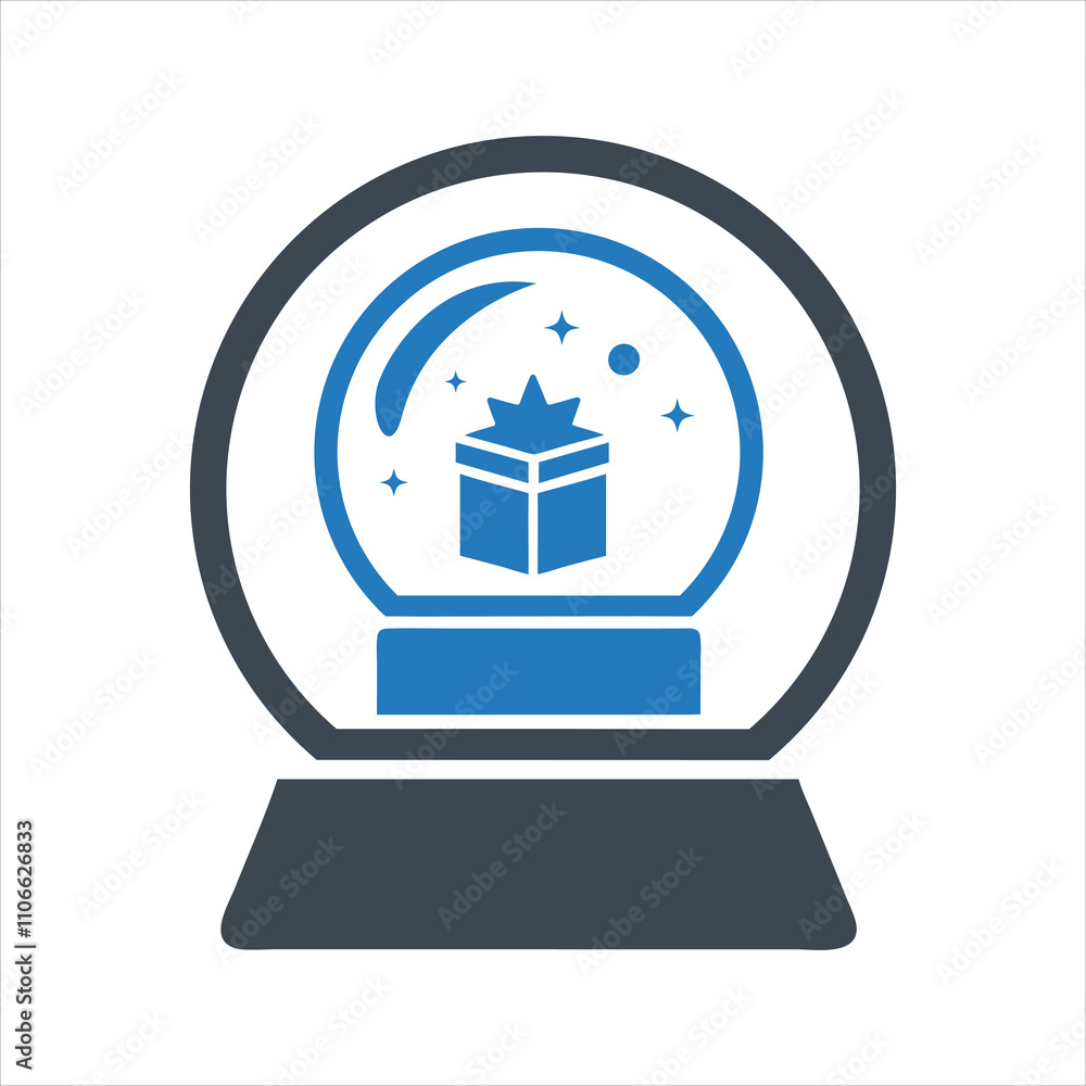 Crystal ball icon. Gift icon Crystal ball icon. Gift icon