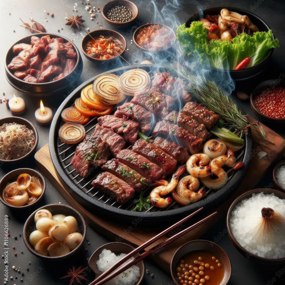 Traditional Korean BBQ Roast and Grilled Meats Traditional Korean BBQ Roast and Grilled Meats