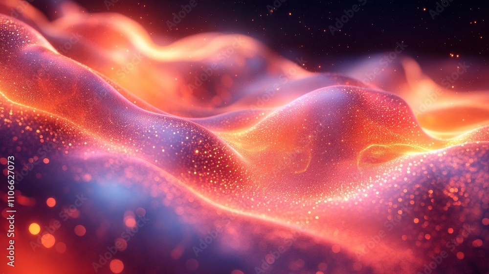 A vibrant, abstract representation of flowing waves in fiery shades, blending red and purple hues with a sense of motion and depth. A vibrant, abstract representation of flowing waves in fiery shades, blending red and purple hues with a sense of motion and depth.