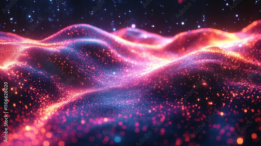 A vibrant, abstract depiction of flowing waves of light and color, showcasing a mesmerizing blend of pink, blue, and purple hues against a starry background. A vibrant, abstract depiction of flowing waves of light and color, showcasing a mesmerizing blend of pink, blue, and purple hues against a starry background.
