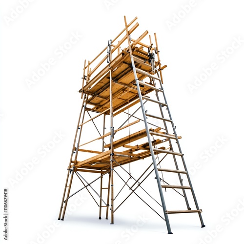 Scaffolding structure on a white isolated background. photo